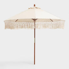 Load image into Gallery viewer, White Boho Fringe Umbrella
