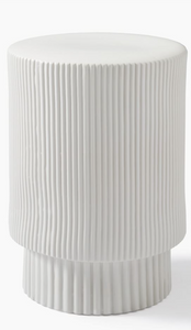 Fluted White Side Table