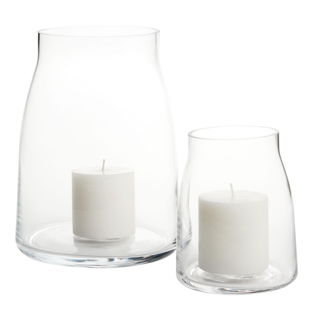 Harlow Clear Glass Hurricane Candle Set (4 included)